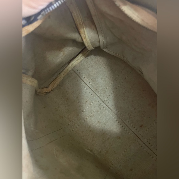 CHRISTIAN DIOR Monsieur Boston Navy & Beige Monogram Coated Canvas Handbag - Picture 9 of 17